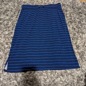 St. John's Bay Navy and Blue Striped Midi Skirt
